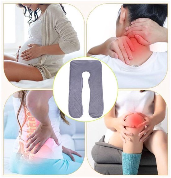 550x574-33.jpg Unyqoos® Grijze machinewasbare U-vormige kussensloop voor zwangerschapskussen 140 x 80 cm