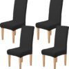 Unyqoos® Set van 4 elastische stoelhoezen voor diverse gelegenheden en interieurstijl