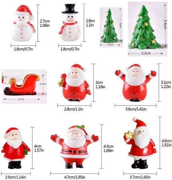 550x575-19.jpg Unyqoos® Set van 13 Miniatuur Kerstfiguren voor Sfeervolle Tafeldecoratie en Poppenhuis
