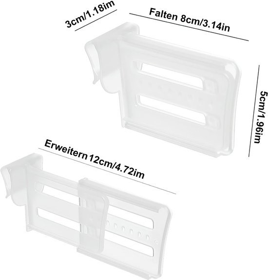 Unyqoos® 16-delige set verstelbare koelkastorganizers voor efficiënte opslag en orde