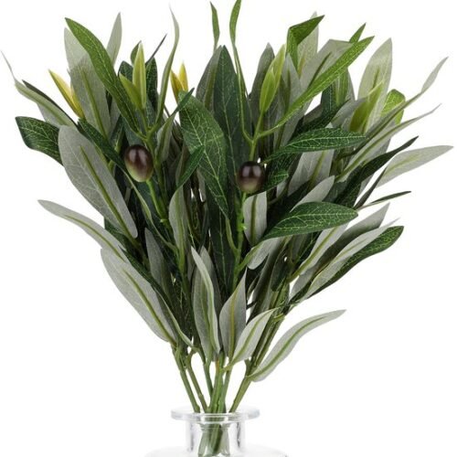 Unyqoos® Set van 10 Kunstmatige Olijftakken voor Diverse Decoratietoepassingen, 40 cm Hoog