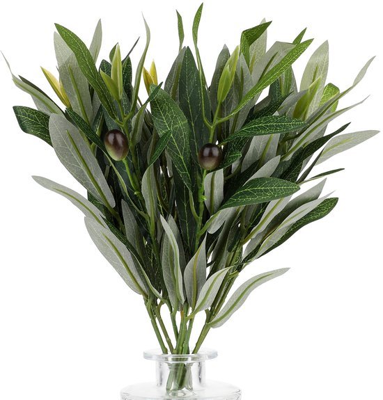 550x575-7.jpg Unyqoos® Set van 10 Kunstmatige Olijftakken voor Diverse Decoratietoepassingen, 40 cm Hoog