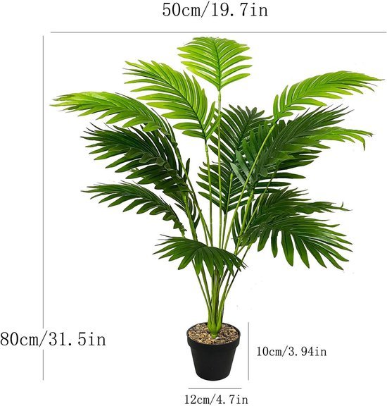 Unyqoos® Realistische kunstpalm in pot voor stijlvolle interieurdecoratie