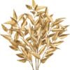 Unyqoos® Set van 3 decoratieve gouden kunst eucalyptus takken voor feestelijke decoratie