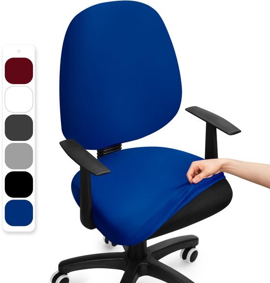 Unyqoos® Universele stretch bureaustoelhoezen voor comfort en bescherming in blauw