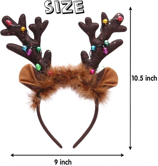 Unyqoos® Feestelijke LED Haarband met Rendiergewei voor Kerst en Cosplay