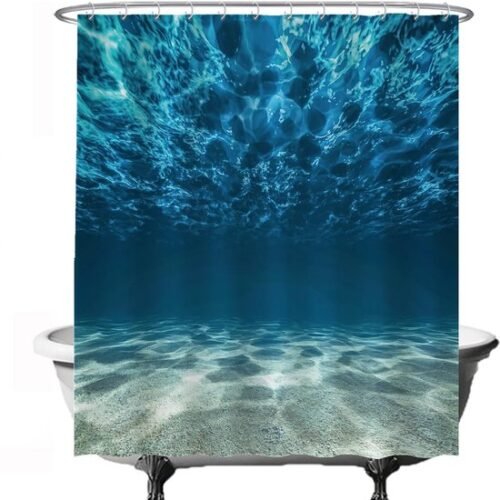 Unyqoos® Verfrissend Blauw Douchegordijn met Oceaan- en Strandthema voor Zomerse Sferen