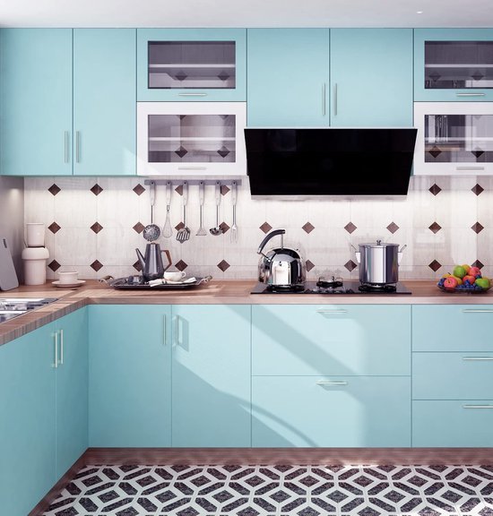 Unyqoos® Waterdichte Zelfklevende Meubelfolie voor Diverse Oppervlakken in Turquoise en Blauw