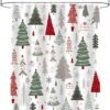 550x577-22.jpg Unyqoos® Waterdicht douchegordijn met kerstthema en 12 roestbestendige haken