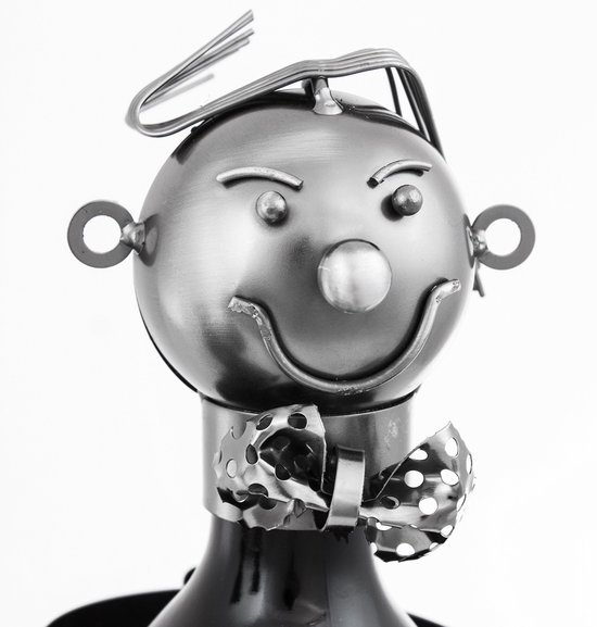 550x577-46.jpg Unyqoos® Decoratieve metalen wijnfleshouder met barkeeper als uniek geschenkidee