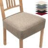 Unyqoos® Set van 4 elastische stoelhoezen voor eetkamerstoelen in stijlvolle jacquard