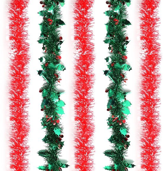 Unyqoos ® Kleurrijke Kerstslingers voor Binnen- en Buitenversiering met Hulstbessen