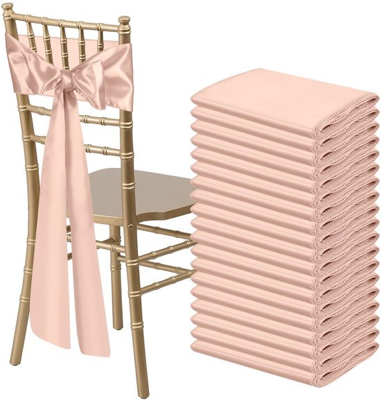 Unyqoos® Elegante satijnen stoelsjerpen voor evenementen en bruiloften, 50 stuks