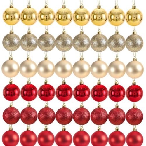 550x578-24.jpg Unyqoos® Set van 48 decoratieve kerstballen in rood en goud voor binnen en buiten