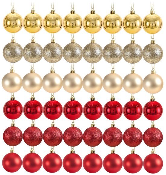 550x578-24.jpg Unyqoos® Set van 48 decoratieve kerstballen in rood en goud voor binnen en buiten