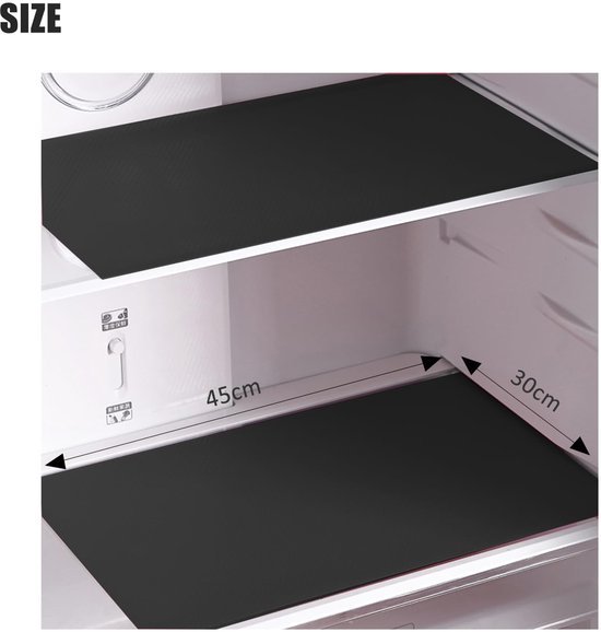 550x578-28.jpg Unyqoos® Set van 12 snijbare en wasbare zwarte matten voor koelkast en lades