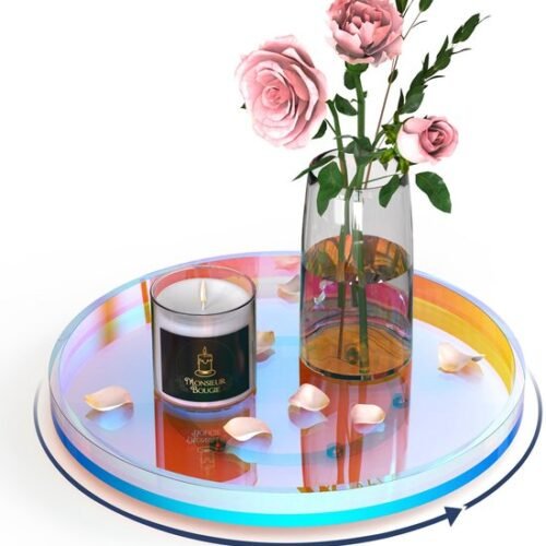 Unyqoos® Draaibaar en iriserend acryl dienblad voor keuken, badkamer en woonkamer
