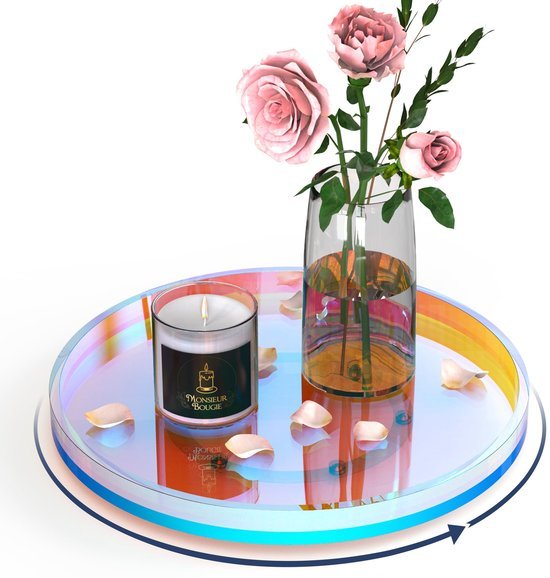 Unyqoos® Draaibaar en iriserend acryl dienblad voor keuken, badkamer en woonkamer