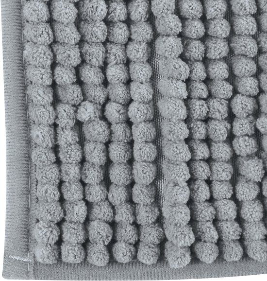 550x578-5.jpg Unyqoos® Zachte en comfortabele badmat van microvezel in lichtgrijs chenille design