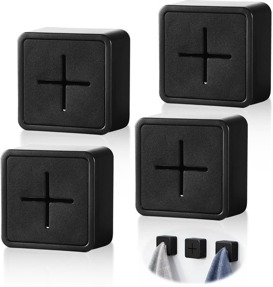 550x579-13.jpg Unyqoos® Set van vier zelfklevende handdoekhouders voor keuken en badkamer