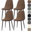 Unyqoos ® Universele Stretch Stoelhoezen voor Verschillende Gelegenheden, Set van 4, Bruin, Maat L