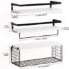 Unyqoos® Stijlvolle Wandplanken Set van 3 met Handdoekhouder en Metalen Opbergmand voor Meerdere Kamers