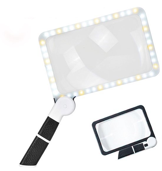 Unyqoos® Inklapbare leesloep met 48 LED's en dimfunctie voor gedetailleerd werk