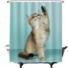 Unyqoos® Charmant Douchegordijn met Kattenprint voor Stijlvolle Badkamerinrichting - 180 x 200 cm - Inclusief Ringen