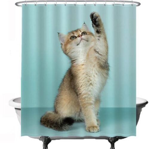 Unyqoos® Charmant Douchegordijn met Kattenprint voor Stijlvolle Badkamerinrichting - 180 x 200 cm - Inclusief Ringen
