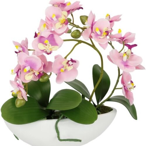 Unyqoos ® Kunstmatige Orchideeën Arrangement in Elegante Sierpot voor Tafeldecoratie en Interieur Design