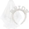 Unyqoos® Bruid Accessoire Set met Haarband en Sluier voor Vrijgezellenfeest en Bruiloft