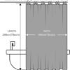 Unyqoos® Grijs waterdicht textiel douchegordijn met schimmelwerende eigenschappen