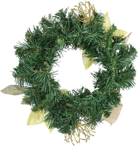 Unyqoos® Sfeervolle Kerstkrans met LED-verlichting en Decoratieve Elementen van 30 cm