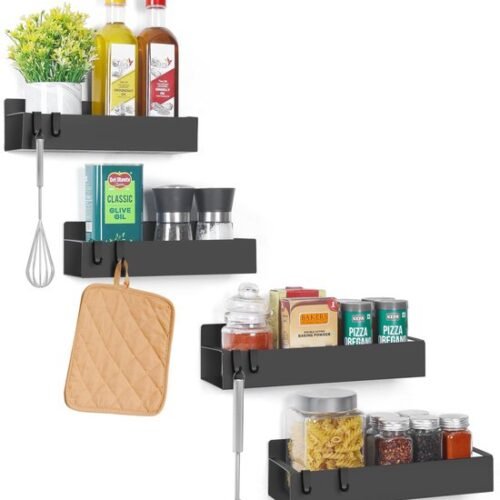 Unyqoos® Magnetische Kruidenrekken Set met Haken voor Keuken en Koelkast, Ruimtebesparend Ontwerp
