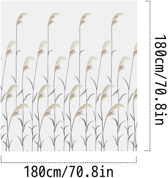 550x581-7.jpg Unyqoos® Elegant Douchegordijn met Natuurlijke Botanische Print en Waterafstotende Eigenschappen, Inclusief Haken