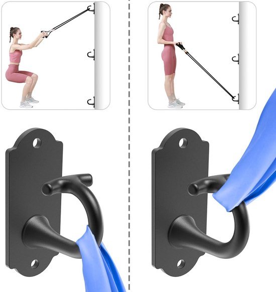 Unyqoos® Zware Stalen Wandankers voor Weerstandsbanden en Krachttraining Thuis - Ruimtebesparende Haken