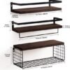 550x582-22.jpg Unyqoos® Set van 3 Stijlvolle Zwevende Wandrekken met Handdoekhouder en Draadmand voor Meerdere Ruimtes
