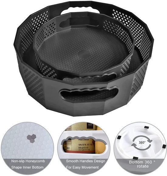 Unyqoos® Draaibare Organizers voor Keuken en Badkamer - Set van 2 Multifunctionele Opbergrekken met Antislip Design