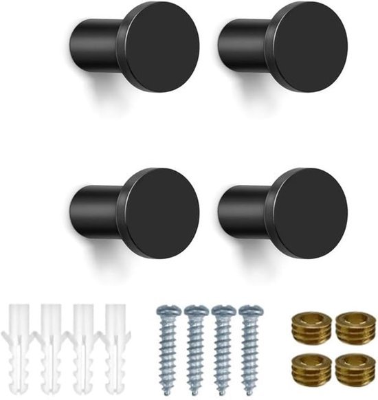 550x582-35.jpg Unyqoos® Zwarte Stijlvolle Wandhaken Set van 4 voor Kleding en Accessoires in Keuken en Slaapkamer