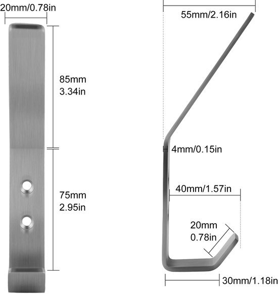 550x582-36.jpg Unyqoos® Set van 10 Roestvrijstalen Wandhaken voor Badkamer en Keuken