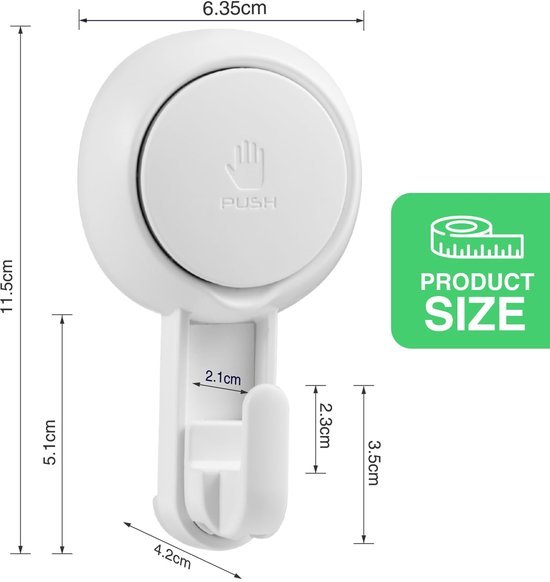 550x582-38.jpg Unyqoos® Set van 4 herbruikbare zuignaphaken voor diverse oppervlakken zonder boren