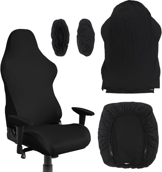550x583-18.jpg Unyqoos® Set van 4 Zwarte Gamingstoelhoezen voor Bescherming en Verlengde Levensduur