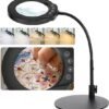Unyqoos® Dimbare bureaulamp met vergrotingsglas en flexibele zwanenhals voor precisiewerk
