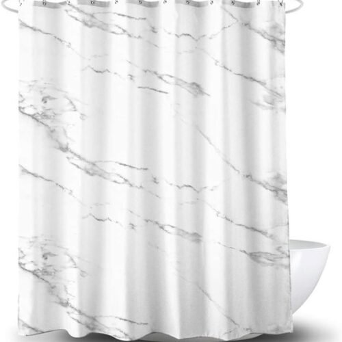 550x584-14.jpg Unyqoos® Waterdicht en Antibacterieel Douchegordijn met Luxe Marmerprint en Accessoires 180 x 180 cm