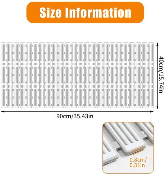 Unyqoos® Veilige en antislip badmat met zuignappen en drainagegaten