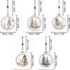 Unyqoos ® Houten Kerstdecoratie Set van 5 Stuks met Lasergesneden Ontwerpen voor Feestelijke Versiering
