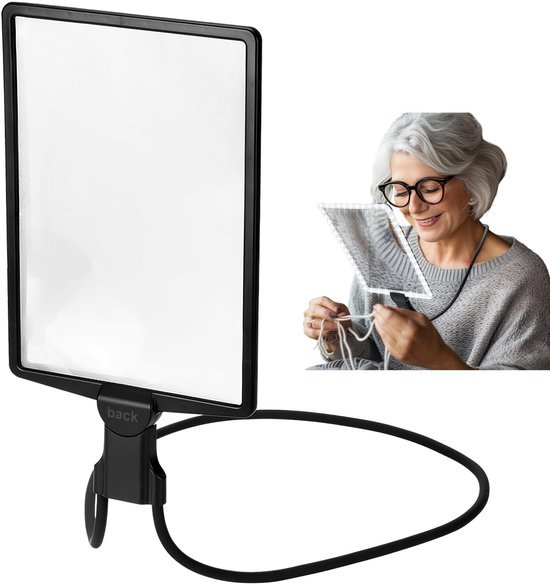 Unyqoos® Verlichte leesloep met verstelbare vergroting en handsfree gebruik voor gemak