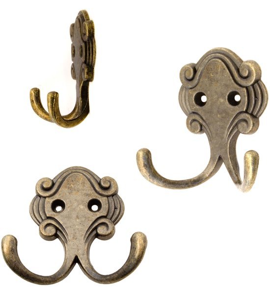 Unyqoos® Set van vier elegante antieke haken voor kleding en handdoeken