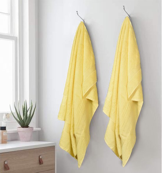 550x585-6.jpg Unyqoos® Zachte en Ultra-absorberende Grote Gele Badhanddoeken Set van 2 voor Luxe Comfort