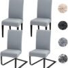 Unyqoos® Stijlvolle en Flexibele Stoelhoezen voor Diverse Gelegenheden, Set van 4 of 6, Lichtgrijs